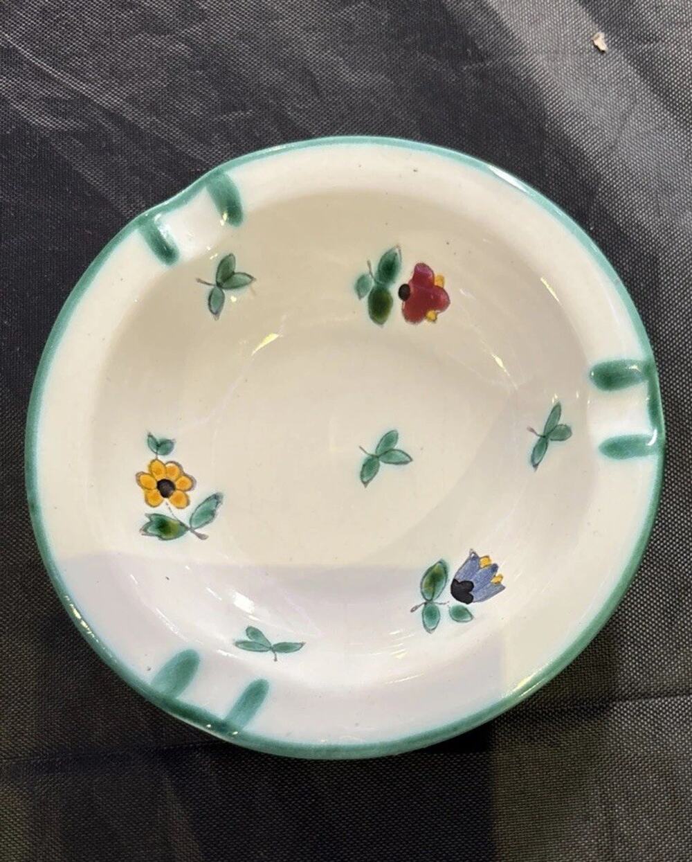Vintage Gmundner Keramik 4.75” Ashtray - Streublumen Scattered Blooms Flowers